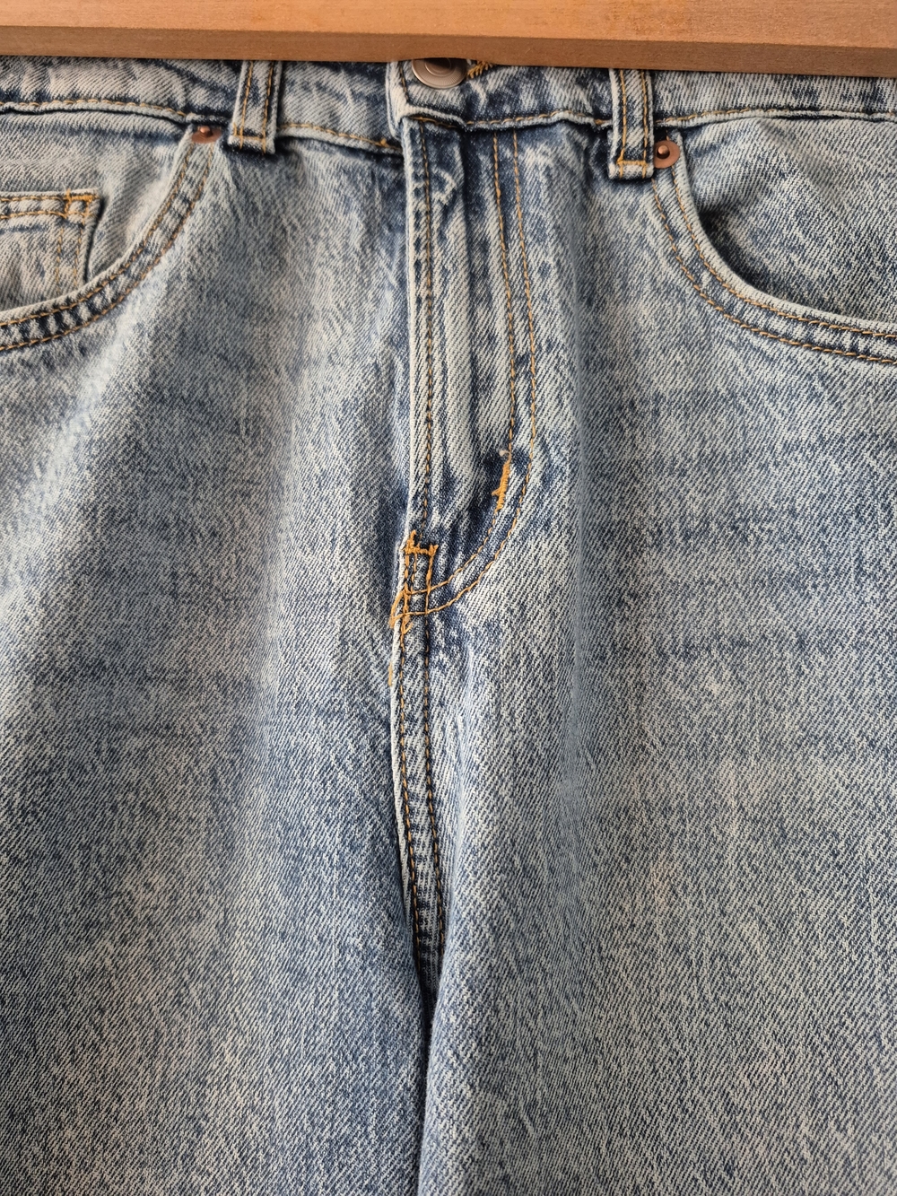 H&M Light Blue High Rise Wide Leg Straight Cut Denim Jeans Size 8 - Picture 3 of 11